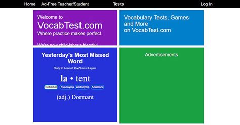 Vocab test.com - 今兮亲子时光. 1，首先推荐的是Test your vocabulary: Test your vocab - How many words do you know? 这是一个简洁的外国网站，测试过程非常简单，只有三步，前两步只需要勾选认识的单词，第三步其实是调查问卷，其实可以省略。. 2，第二个是这个网站：. Test Your Vocabulary Online ...
